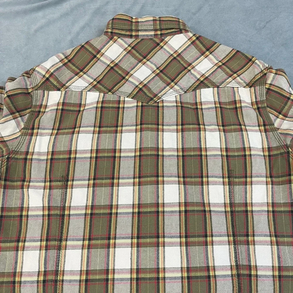 True Religion Western Shirt Mens Large Plaid Good Pearl Snap Horseshoe Pocket